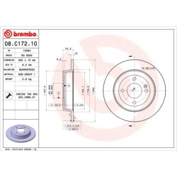 Brake Disc BREMBO 08.C172.10 OE Ref 58411C8000