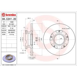 Brake Disc BREMBO 08.C241.20 OE Ref 1783910