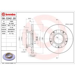 Brake Disc BREMBO 08.C242.20 OE Ref BK212A097BA