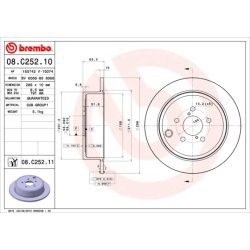 Brake Disc BREMBO 08.C252.11 OE Ref 26700FG000