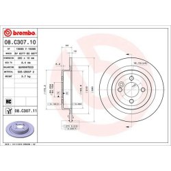 Brake Disc BREMBO 08.C307.11 OE Ref 34216784389