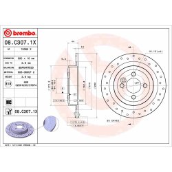 Brake Disc BREMBO 08.C307.1X OE Ref 34216784389