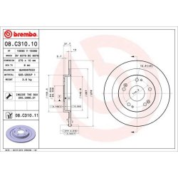 Brake Disc BREMBO 08.C310.11 OE Ref 42510TV0E01