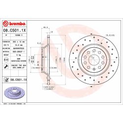 Brake Disc BREMBO 08.C501.1X OE Ref 3Q0615601A
