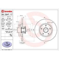 Brake Disc BREMBO 08.C647.17 OE Ref 4320600Q0H