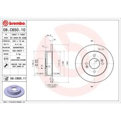 Brake Disc BREMBO 08.C650.11 OE Ref 58411B9000