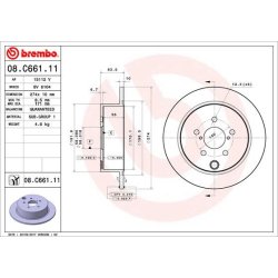 Brake Disc BREMBO 08.C661.11 OE Ref 26700FJ000