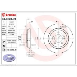 Disque de frein BREMBO 08.C823.21 pour HYUNDAI, KIA OE 58411B2500