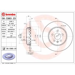 Brake Disc BREMBO 08.C983.23 OE Ref LR161918