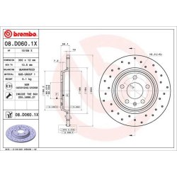 Brake Disc BREMBO 08.D060.1X OE Ref 80A615601B