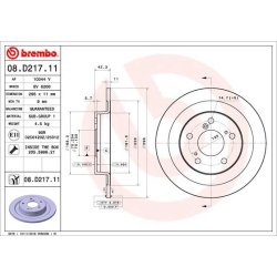 Brake Disc BREMBO 08.D217.11 OE Ref 42510TV8E00