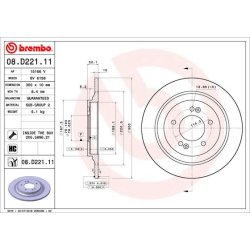 Brake Disc BREMBO 08.D221.11 OE Ref 58411D4650