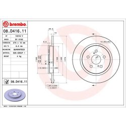 Brake Disc BREMBO 08.D416.11 OE Ref 4243152160