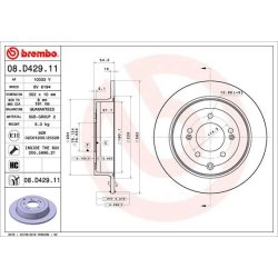 Brake Disc BREMBO 08.D429.11 OE Ref 58411D7000