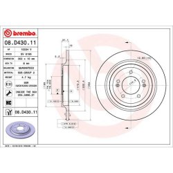 Brake Disc BREMBO 08.D430.11 OE Ref 58411D7700