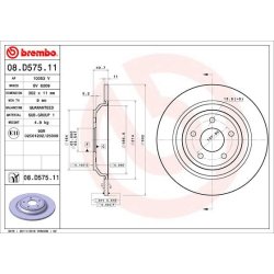 Brake Disc BREMBO 08.D575.11 OE Ref 2210993