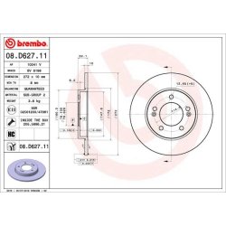 Brake Disc BREMBO 08.D627.11 OE Ref 58411G4300
