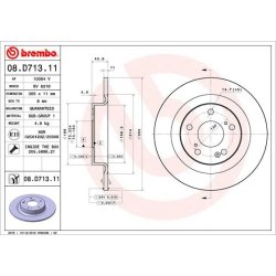 Brake Disc BREMBO 08.D713.11 OE Ref 42510TGHA00
