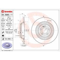 Brake Disc BREMBO 08.D983.11 OE Ref A1674238700