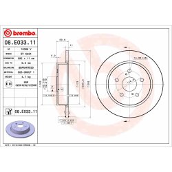 Brake Disc BREMBO 08.E033.11 OE Ref 42431F4020