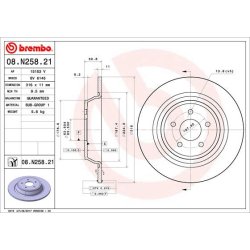 Brake Disc BREMBO 08.N258.21 OE Ref 5202205