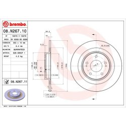 Brake Disc BREMBO 08.N267.11 OE Ref 4615A125