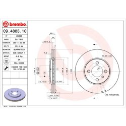 Brake Disc BREMBO 09.4883.10 OE Ref 34111154750