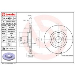Brake Disc BREMBO 09.4939.21 OE Ref 46445006