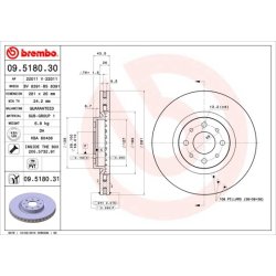 Brake Disc BREMBO 09.5180.31 OE Ref 46765546