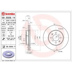 Brake Disc BREMBO 09.5509.11 OE Ref 45251SK7A00