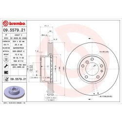 Brake Disc BREMBO 09.5579.21 OE Ref 34111159895