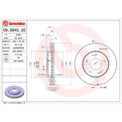 Brake Disc BREMBO 09.5640.20 OE Ref MR389724