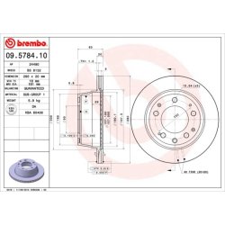 Brake Disc BREMBO 09.5784.10 OE Ref 90135240114