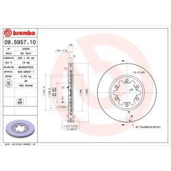 Disque de frein BREMBO 09.5957.10 pour FORD ASIE & OCÉANIE, MAZDA