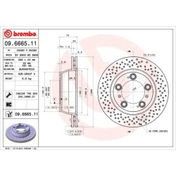 Brake Disc BREMBO 09.6665.11 OE Ref 99635240104