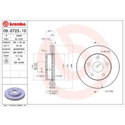 Brake Disc BREMBO 09.6723.10 OE Ref 4351228060