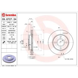 Brake Disc BREMBO 09.6727.34