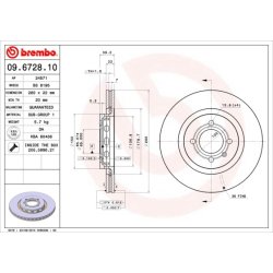 Brake Disc BREMBO 09.6728.10 OE Ref 535615301