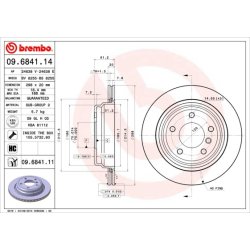 Brake Disc BREMBO 09.6841.11 OE Ref 34211163175