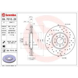 Brake Disc BREMBO 09.7010.2X OE Ref 1J0615301C