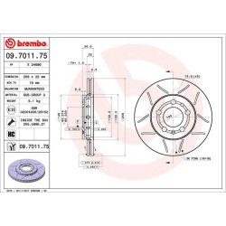 Brake Disc BREMBO 09.7011.75 OE Ref 1J0615301L