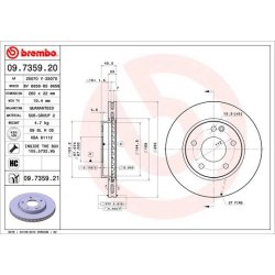 Brake Disc BREMBO 09.7359.21 OE Ref 1684210812