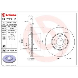 Brake Disc BREMBO 09.7629.11 OE Ref 569066