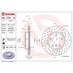 Brake Disc BREMBO 09.7701.1X OE Ref 34116757526