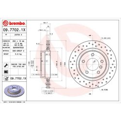 Brake Disc BREMBO 09.7702.1X OE Ref 34216855154