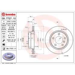 Brake Disc BREMBO 09.7727.11 OE Ref 34211164403