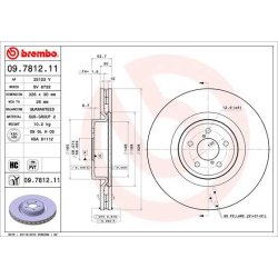 Brake Disc BREMBO 09.7812.11 OE Ref 26300FE000