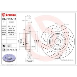 Brake Disc BREMBO 09.7812.1X OE Ref 26300FE000