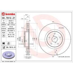 Brake Disc BREMBO 09.7812.21 OE Ref SU00306805