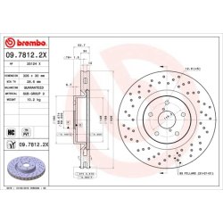 Brake Disc BREMBO 09.7812.2X OE Ref SU00306805